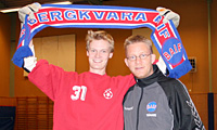 En vinterträning i Hagby sporthall, Martin och Uffe.